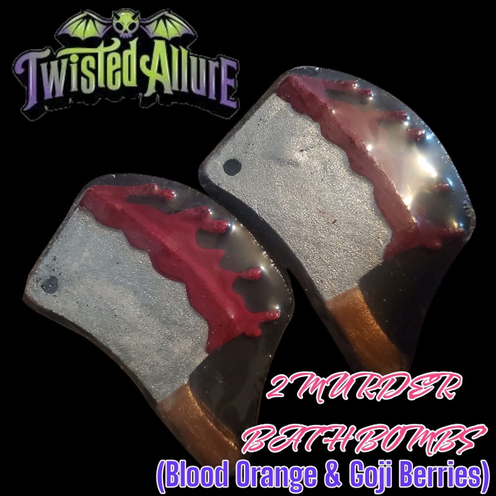 Twisted Allure "MURDER" Blood Orange & Goji Berries Bath Bombs - SET OF 2